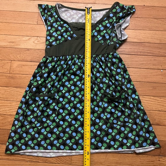 Y2K Green/Blue Patterned Top with pockets - Picture 9 of 11